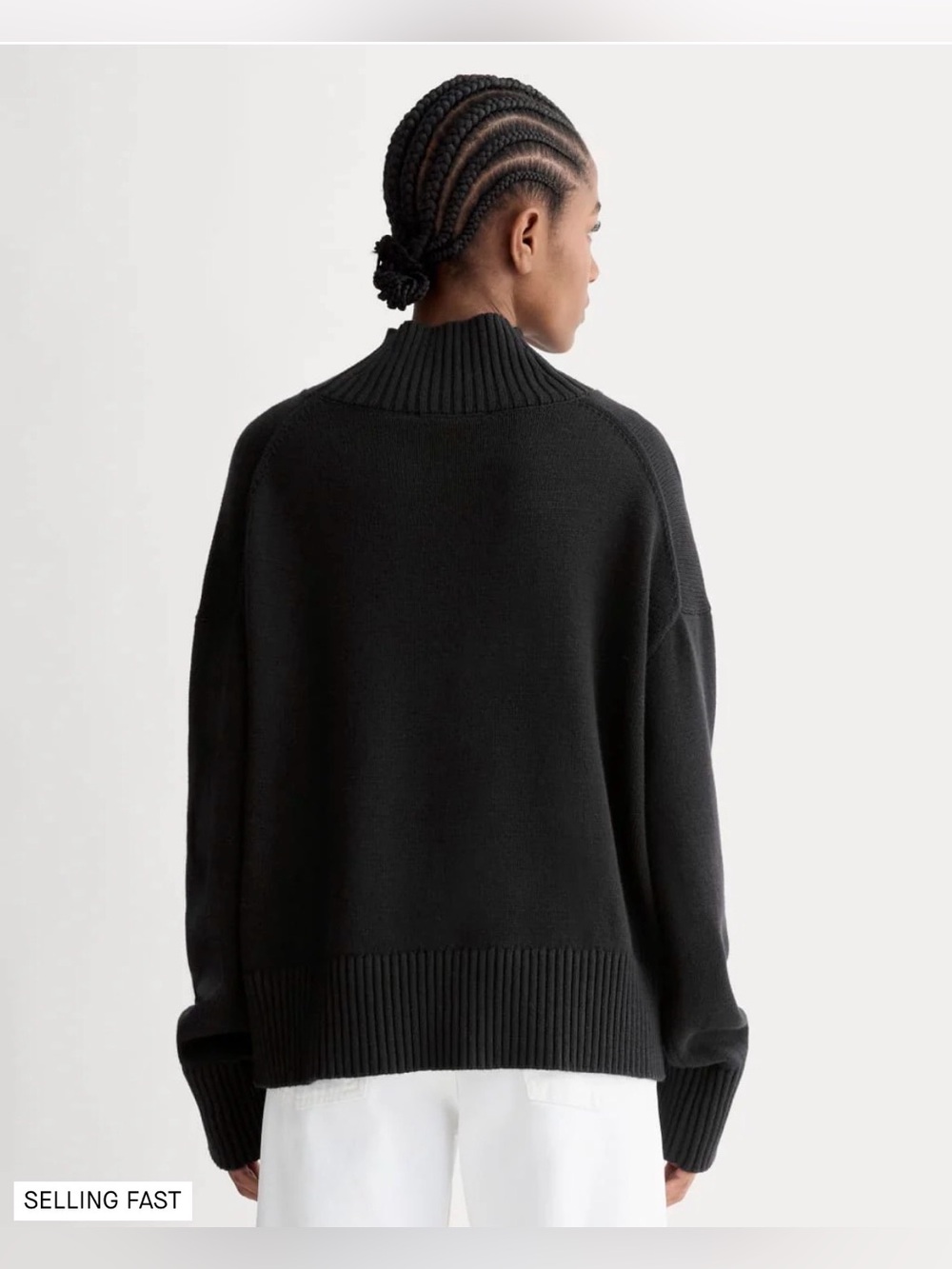 New Everlane The Boxy Turtleneck in Everyday Cotton in Black Size XS - Picture 2 of 12